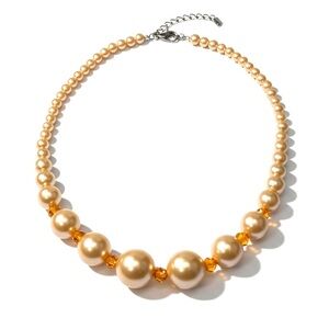 Vintage Peach Bauble Ball Beaded Necklace